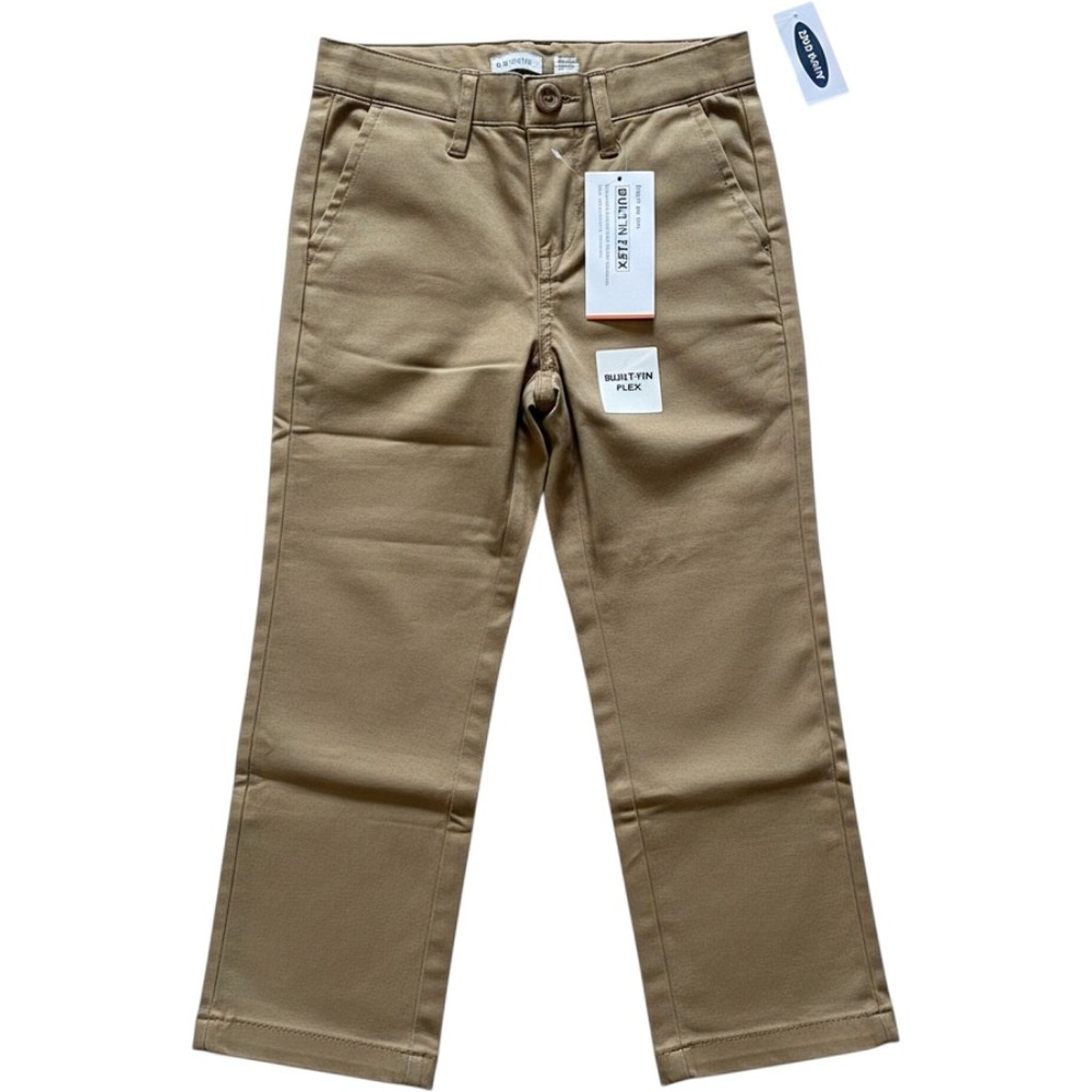Old Navy Boys Khaki Straight Built-In Flex Reinforced Knee Chino Pants Size 5